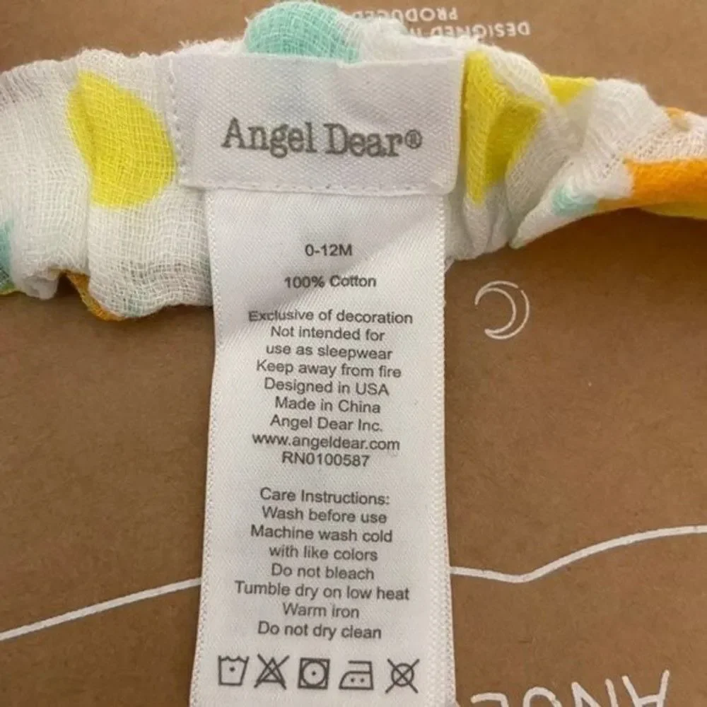 Angel Dear Floral Muslin Knotted Bow Headband Baby Girls Size 0-12 Months NEW